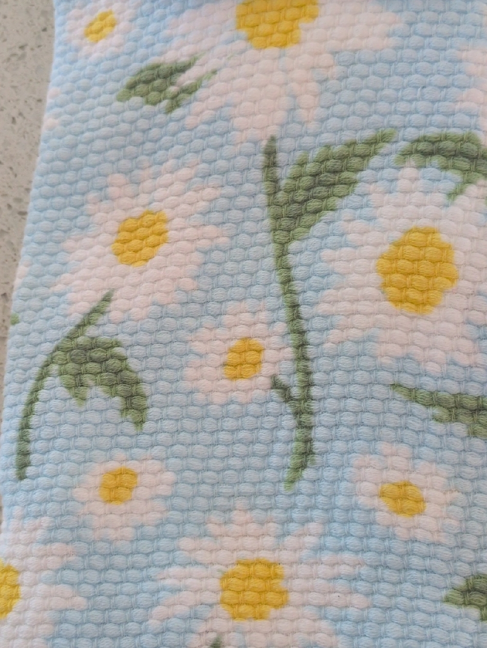 TRULY LOU Daisy Print Kitchen Towels - Blue & Yellow Qty 3 - Picture 2 of 5
